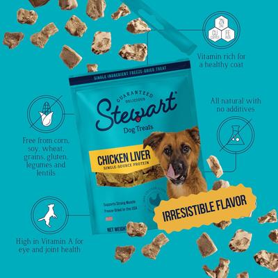 Chicken Liver Single Ingredient Freeze-Dried Dog Treats, 2.5-oz bag