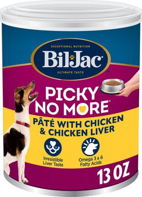 Picky No More Chicken & Chicken Liver Recipe Pate Canned Dog Food, 13-oz, case of 12