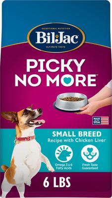 Paquete: Alimento seco para perros Bil-Jac Picky No More Small Breed Chicken Liver Recipe (bolsa de 2.7 kg) + Premios de entrenamiento para perros Bil-Jac Little-Jacs Small Dog Chicken Liver (bolsa de 473 g)