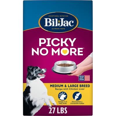 Alimento seco para perros Picky No More de razas medianas y grandes con receta de hígado de pollo, bolsa de 27 lb