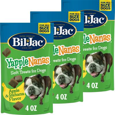 YappleNanas Apple & Banana Flavor Soft Dog Treats, 4-oz bag