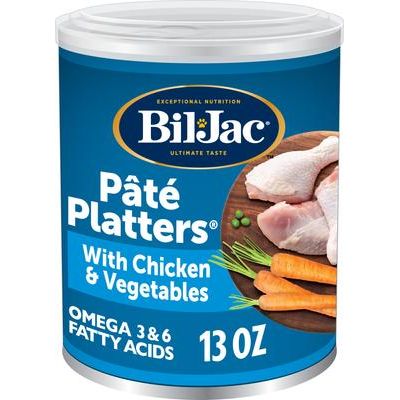 Platos de paté con pollo y verduras, comida enlatada para perros, 13 oz, caja de 12