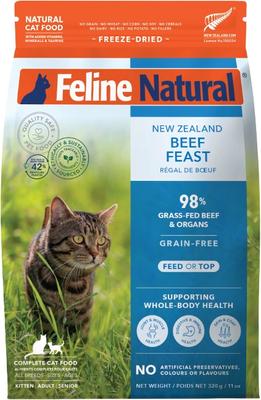 Beef Grain-Free Freeze-Dried Cat Food, 11-oz bag