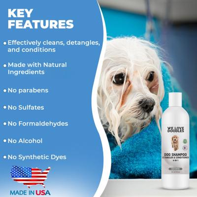 4-in-1 Dog Shampoo, Unscented, 16-fl oz bottle