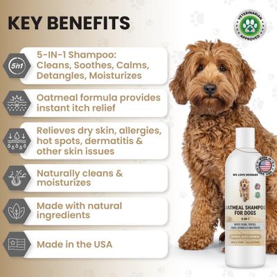 5-in-1 Premium Oatmeal Dog Shampoo, 16-fl oz bottle