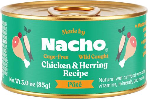 Made by Nacho WIld-Caught Chicken & Herring Recipe Grain-Free Pate Wet Cat Food, 3-oz can, case of 24