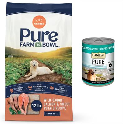 Bundle: CANIDAE PURE Limited Ingredient Salmon & Sweet Potato Dry Food + Salmon & Sweet Potato Canned Dog Food