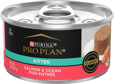Kitten Classic Salmon & Ocean Fish Entree Canned Cat Food, 3-oz, case of 24