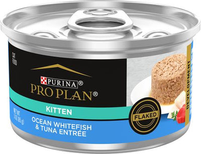 Kitten Flaked Ocean Whitefish & Tuna Entree Canned Cat Food, 3-oz, case of 24
