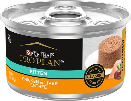 Kitten Classic Chicken & Liver Entree Canned Cat Food, 3-oz, case of 24