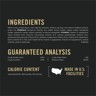 Adult Small Breed High-Protein Turkey & Spinach Entree in Gravy Shredded Wet Dog Food, 5.5-oz can, case of 24