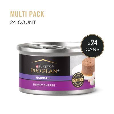 Hairball Control Turkey Entree Pate Wet Cat Food, 3-oz can, case of 24