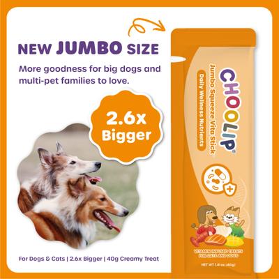Jumbo Squeeze Vita Stick Grab n Go - Golosinas para lamer sin cereales para perros y gatos, mariscos y pescado, caja de 28.2 oz, 20 unidades
