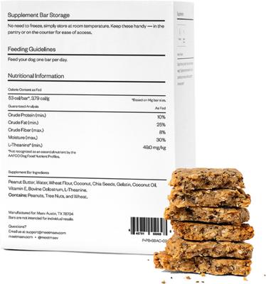 Anxiety & Calming Human-Grade Supplement Bars for Dogs, 30 count