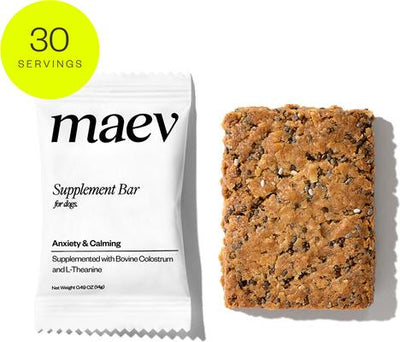 Anxiety & Calming Human-Grade Supplement Bars for Dogs, 30 count