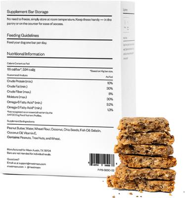 Skin & Coat Human-Grade Supplement Bars for Dogs, 30 count