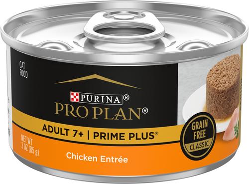Prime Plus 7+ Classic Chicken Grain-Free Entree Canned Cat Food, 3-oz, case of 24