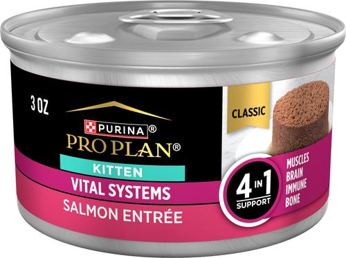 Vital Systems Chicken & Salmon Entrée Variety Pack 4-in-1 Muscles, Brain, Immune & Bone Wet Kitten Food, 3-oz can, case of 24