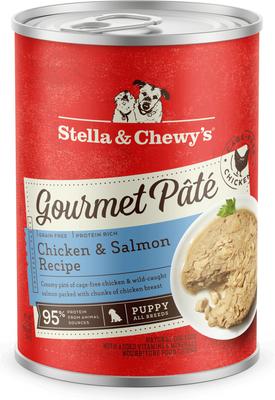 Gourmet Pate Cage-Free Chicken & Salmon Puppy Grain-Free Wet Dog Food, 12.5-oz can, case of 12