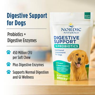 Pork Flavored Digestive Support Soft Chew Supplement for Dogs, 5.29-oz bag