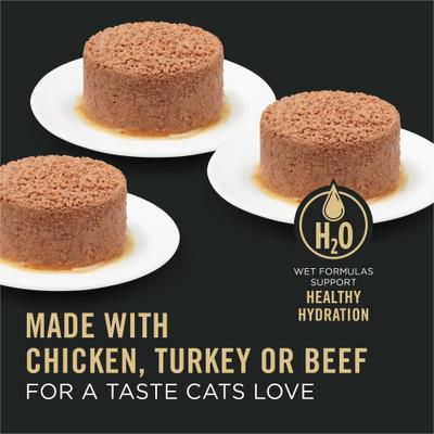 Complete Essentials Grain-Free Chicken, Turkey & Beef Variety Pack Comida húmeda para gatos, lata de 3 oz, caja de 24
