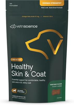 Derma Strength Soft Chews Skin & Coat Supplement for Dogs, 70 count