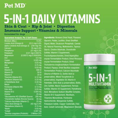 5-in-1 Multivitamin Soft Chew for Dogs, 60 count