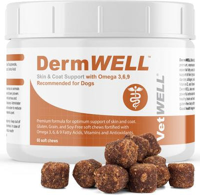 DermWell Omega 3 6 9 Soft Chew Supplement for Dogs, 60 count