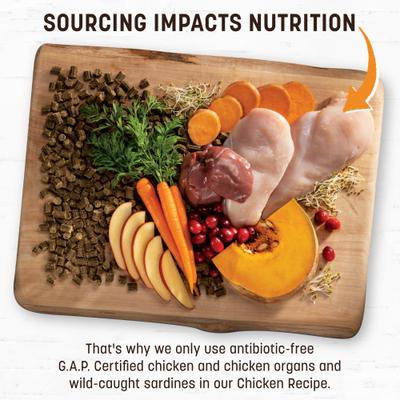 Bundle: Earth Animal Wisdom Air-Dried Chicken Recipe Premium Natural Dog Food, 2-lb bag + No-Hide Small Rolls Long Lasting Natural Rawhide Alternative Chicken Recipe Chew Dog Treats, 2 count