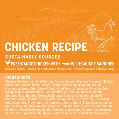 Bundle: Earth Animal Wisdom Air-Dried Chicken Recipe Premium Natural Dog Food, 2-lb bag + No-Hide Small Rolls Long Lasting Natural Rawhide Alternative Chicken Recipe Chew Dog Treats, 2 count