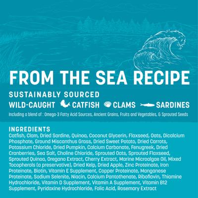 Bundle: Earth Animal Wisdom Air-Dried From the Sea Recipe Premium Natural Dog Food, 2-lb bag + From the Land Recipe Premium Natural Air-Dried Dog Food, 2-lb bag
