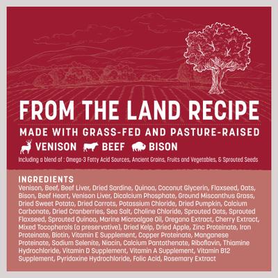 Paquete: Alimento natural premium para perros Earth Animal Wisdom, secado al aire, receta del mar, bolsa de 2 lb + Alimento natural premium para perros From the Land Recipe, secado al aire, bolsa de 2 lb