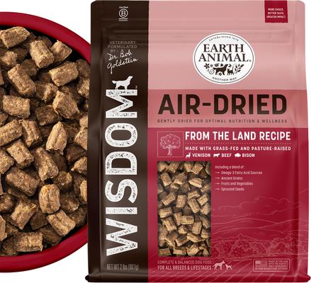 Bundle: Earth Animal Wisdom Air-Dried From the Sea Recipe Premium Natural Dog Food, 2-lb bag + From the Land Recipe Premium Natural Air-Dried Dog Food, 2-lb bag