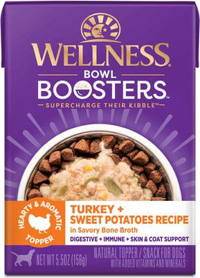 Bowl Boosters Hearty Toppers Turkey Wet Dog Toppers, 5.5-oz bag, 12 count