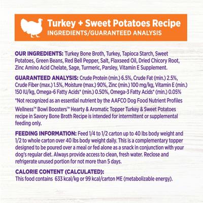 Bowl Boosters Hearty Toppers Turkey Wet Dog Toppers, 5.5-oz bag, 12 count