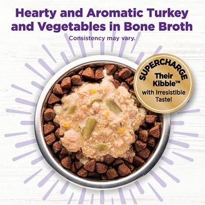 Bowl Boosters Hearty Toppers Turkey Wet Dog Toppers, 5.5-oz bag, 12 count