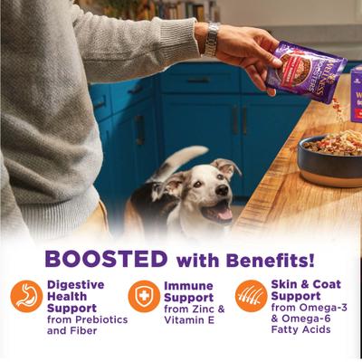 Bowl Boosters Hearty Toppers Turkey Wet Dog Toppers, 5.5-oz bag, 12 count