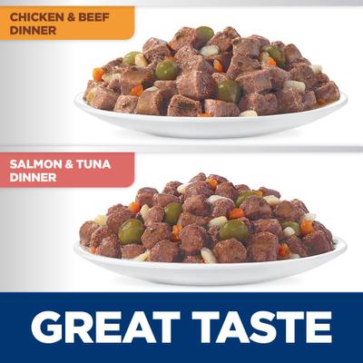 Adult Sensitive Stomach & Sensitive Skin Chicken & Beef, Salmon & Tuna Variety Pack Wet Cat Food, 2.8-oz pouch, 12 count