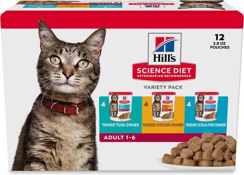 Adult Tender Dinner Variety Pack Cat Food, 2.8-oz pouch, case of 12