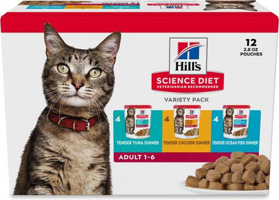 Adult Tender Dinner Variety Pack Cat Food, 2.8-oz pouch, case of 12