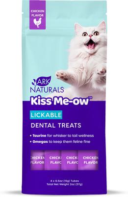 Kiss Me-Ow Chicken Lickable Dental Cat Treats, 0.5-oz tube, case of 4