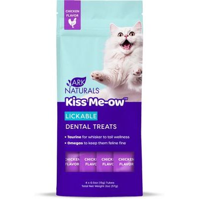 Golosinas dentales para lamer Kiss Me-Ow Chicken para gatos, tubo de 0.5 oz, caja de 4