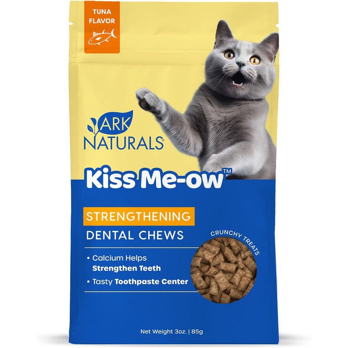 Kiss Me-Ow Strengthening Dental Chews, sabor Atún. 85 g. - Ark Naturals