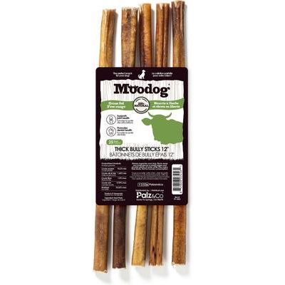 Palitos de Bully Sticks de carne de res gruesa de 12 pulgadas para perros de Moodog, 25 unidades