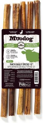 Palitos de Bully Sticks de carne de res gruesa de 12 pulgadas para perros de Moodog, 25 unidades