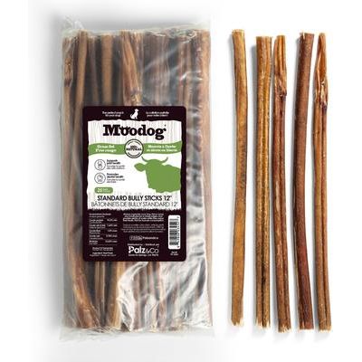 Palitos de Bully Sticks de carne de res estándar de 12 pulgadas para perros de Moodog, 25 unidades