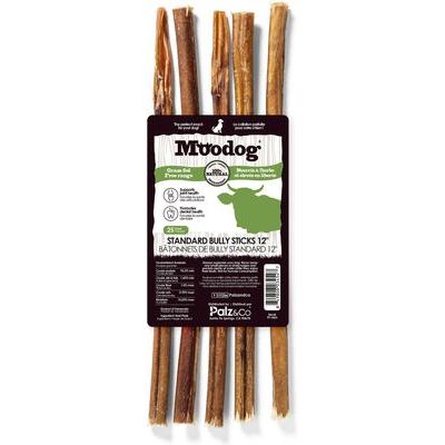 Palitos de Bully Sticks de carne de res estándar de 12 pulgadas para perros de Moodog, 25 unidades