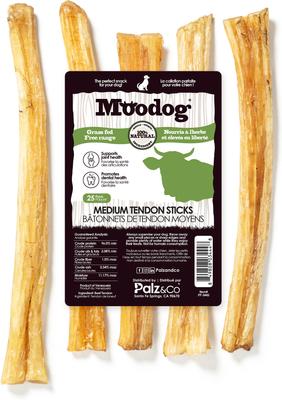 Moodog Beef Medium Tendon Sticks Dog Treats, 25 count