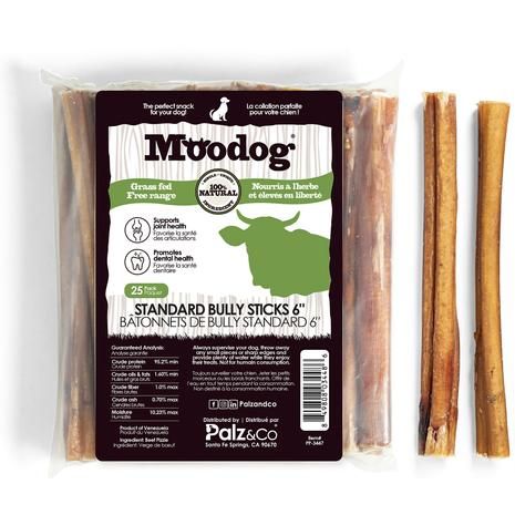 Palitos de carne de res estándar Moodog, premios para perros, 25 unidades