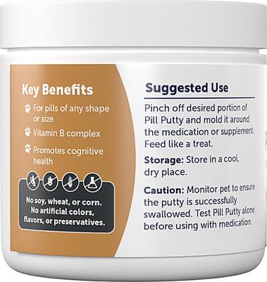 Peanut Butter Plant-Based Pill Putty Dog & Cat Treats, 4.2-oz bag
